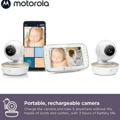 Motorola - Monitor de bebê com 2 câmeras e suporte para berço Best