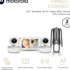 Motorola - Monitor de bebê com 2 câmeras e suporte para berço Best