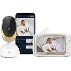 Motorola - Monitor de bebê VM85 Indoor WiFi Vídeo com câmera e luz ambiente Fashion