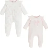 Mud Pie - Baby Girl Bow Print Sleeper New