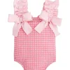 Mud Pie - Baby Girl Children's Pink Crinkle Check Best