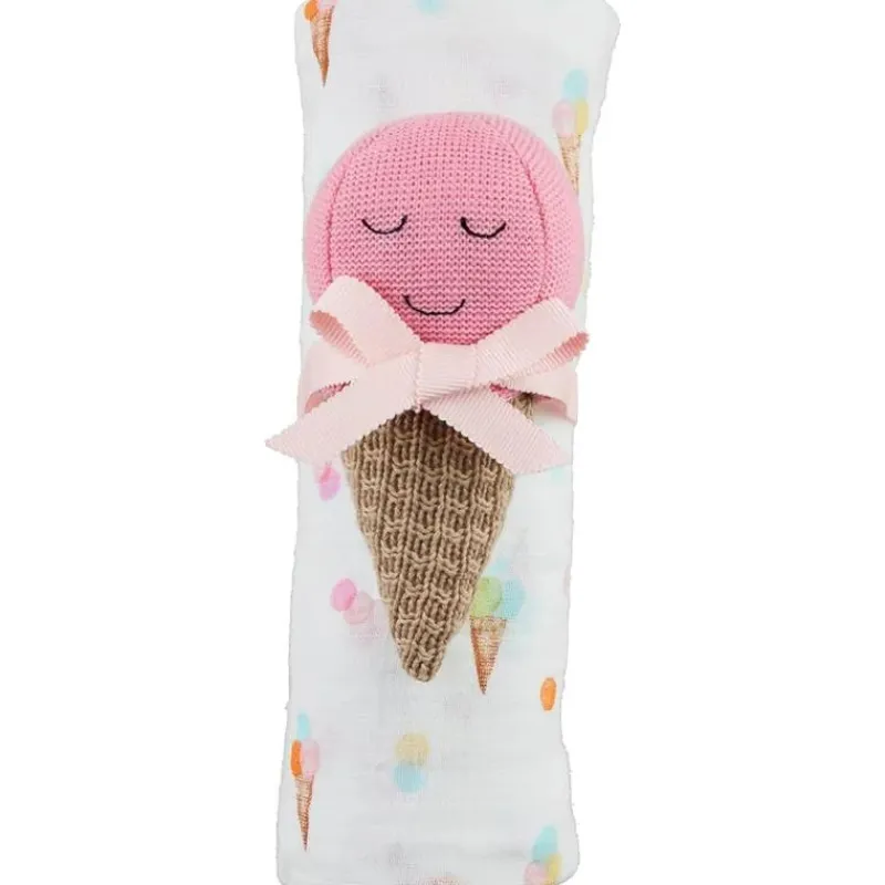 mud_pie__baby_girl_ice_cr_SKUWzUyZePe_0.webp Mud Pie - Baby Girl Ice Cream Swaddle & Rattle Set Discount