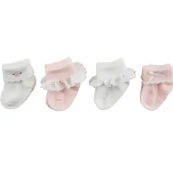 Mud Pie - Baby Girl Pink Baby Sock Set 0/6M Clearance