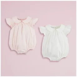 Mud Pie - Baby Girl Pink Collared Poplin Bubble Clearance