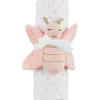 Mud Pie - Baby Girl Pink Dot Swaddle & Rattle Set Hot