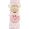 Mud Pie - Baby Girl Pink Swirl Swaddle & Rattle Set Fashion