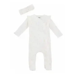Mud Pie - Baby Girl Rib Star Sleeper and Headband Discount