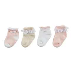 Mud Pie - Baby Pink Pointelle Baby Sock Set, 0/12 Months Sale