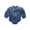 Mud Pie - Bolha de Veludo Azul Bebé Menina Clearance