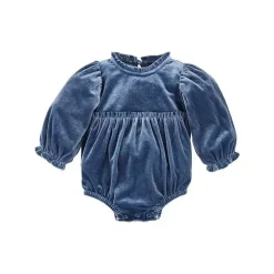 Mud Pie - Bolha de Veludo Azul Bebé Menina Clearance