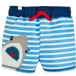 Mud Pie - Calção de banho com apliques de tubarão Fashion