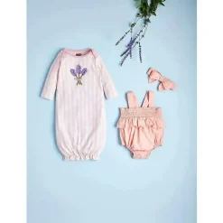 Mud Pie - Conjunto Bolha Dobby Rosa e Tiara Fashion