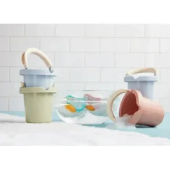 Mud Pie - Conjunto de balde de banho empilhável rosa Outlet