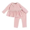 Mud Pie - Conjunto de calça de veludo rosa bebê Outlet