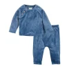 Mud Pie - Conjunto de calça de veludo azul bebê Sale