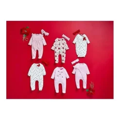 Mud Pie - Conjunto de dormir e faixa de cabeça em veludo rosa Clearance