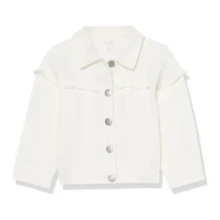 Mud Pie - Jaqueta jeans branca para bebê menina Hot