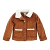 Mud Pie - Jaqueta Sherpa com cordão marrom bebê New