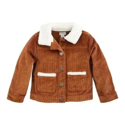 Mud Pie - Jaqueta Sherpa com cordão marrom bebê New