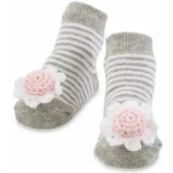 Mud Pie - Meias de bebê chocalho de flores, 0/12M Clearance