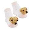 Mud Pie - Meias de bico de chocalho rosa para cachorro 0-12M Outlet