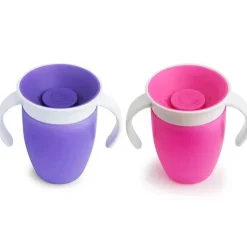 Munchkin - 2 Pk Miracle 360° Trainer Cup, Rosa/Roxo Fashion
