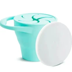 Munchkin - C'est Silicone! Apanhador de lanches dobrável com tampa, hortelã Best