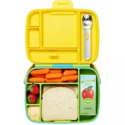 Munchkin - Lancheira Bento com Utensílios de Aço Inoxidável (Verde e Amarelo) Online