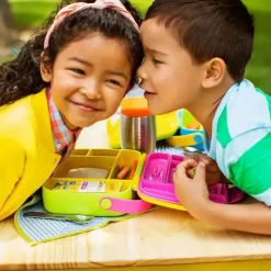 Munchkin - Lancheira Bento com Utensílios de Aço Inoxidável (Verde e Amarelo) Online