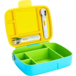 Munchkin - Lancheira Bento com Utensílios de Aço Inoxidável (Verde e Amarelo) Online