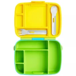 Munchkin - Lancheira Bento com Utensílios de Aço Inoxidável (Verde e Amarelo) Online