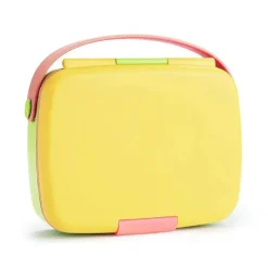 Munchkin - Lancheira Bento com Utensílios de Aço Inoxidável (Amarelo e Rosa) Clearance