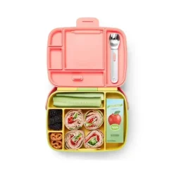 Munchkin - Lancheira Bento com Utensílios de Aço Inoxidável (Amarelo e Rosa) Clearance