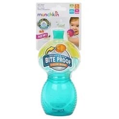 Munchkin 9 oz copo com canudinho à prova de mordidas, cores podem variar Clearance