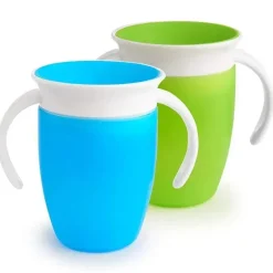 Munchkin - 2Pk Miracle 360° Trainer Cup, Azul/Verde Best