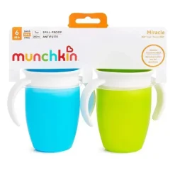 Munchkin - 2Pk Miracle 360° Trainer Cup, Azul/Verde Best