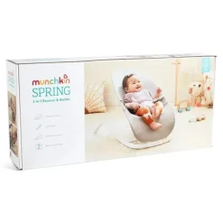 Munchkin - Spring 2 em 1 Baby Bouncer and Rocker, Portátil, Leve e Compacto com 3 Posições de Reclinação Hot
