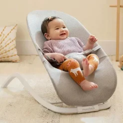 Munchkin - Spring 2 em 1 Baby Bouncer and Rocker, Portátil, Leve e Compacto com 3 Posições de Reclinação Hot