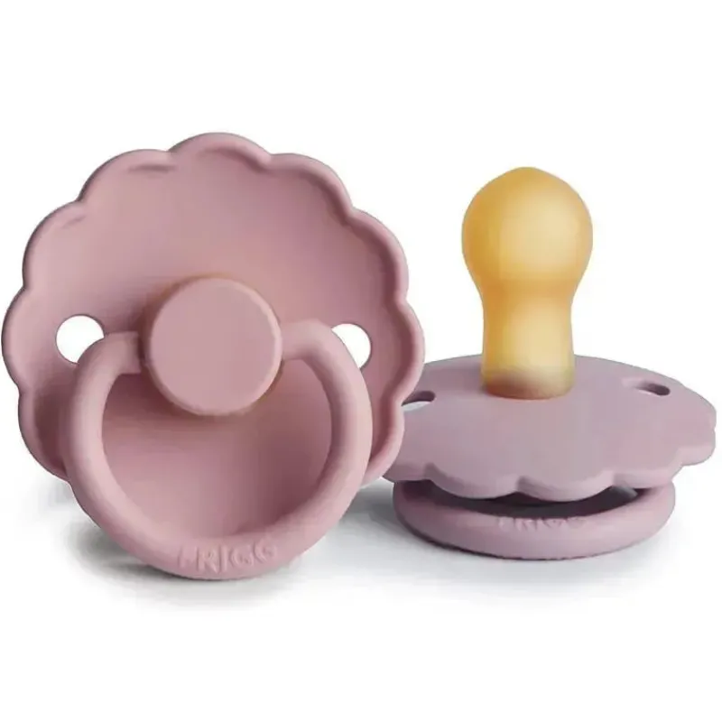 mushie___unidades_de_chup_SKUw63DZe1l_0.webp Mushie - 2 unidades de chupeta de borracha natural Frigg Daisy, rosa bebê/lilás suave, 0/6M Sale