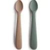 Mushie - 2 unidades de colheres de alimentação de silicone, tomilho seco/natural Best