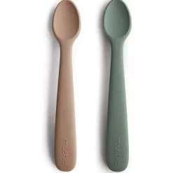 Mushie - 2 unidades de colheres de alimentação de silicone, tomilho seco/natural Best