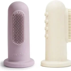 Mushie - 2 unidades de escova de dentes macia, lilás/marfim Online