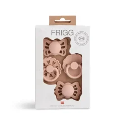Mushie - a primeira chupeta do bebê Frigg? Conjunto, Pacote de 4 Coração Floral, Sem BPA, 0 a 6 Meses, Blush Best