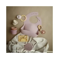 Mushie - Babete de bebê de silicone - Malva claro Fashion