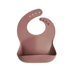 Mushie - Babete de silicone para bebê - Marmota Fashion