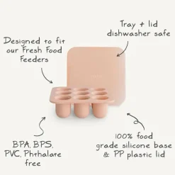 Mushie - Bandeja de freezer com alimentador de alimentos frescos com tampa para comida congelada para bebês, Cambridge Blue Online
