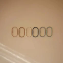 Mushie - Brinquedo de anéis de elo de corrente para bebê, contagem de 12, brinquedo de conexão para carrinho de carro multiuso, areia móvel, blush, azul Cambridge Fashion