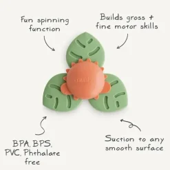 Mushie - brinquedo giratório de sucção Dino para banho e brincadeira Hot