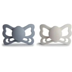Mushie - Chupeta anatômica de silicone borboleta cinza/cinza prateada 2Pk, 6/18M Sale