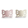 Mushie - Chupeta Anatômica de Silicone Borboleta Creme/Blush 2Pk, 0/6M New